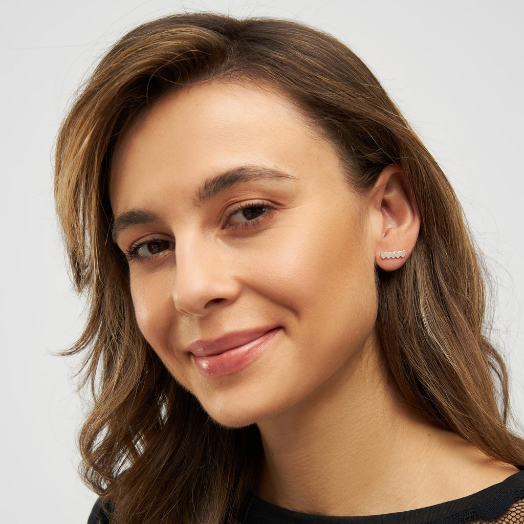 LULU Copenhagen Domino Hearts 5 ørering 1 stk Ear stud, 1 pcs Sølv