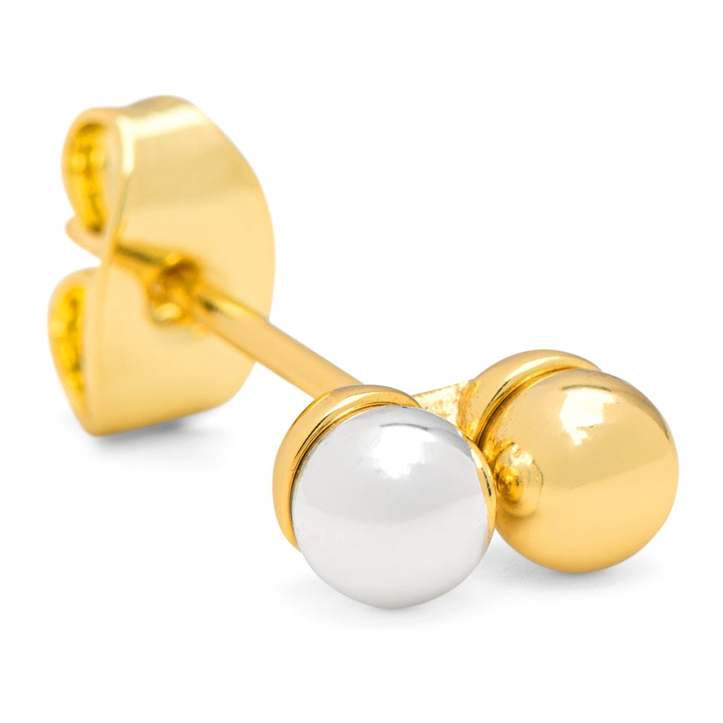 LULU Copenhagen Double Color Ball ørering 1 stk Ear stud, 1 pcs Gold-Silver