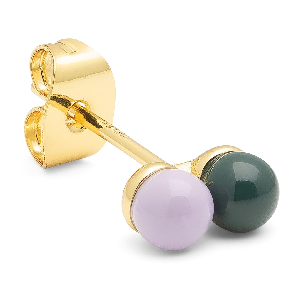 LULU Copenhagen Double Color Ball ørering 1 stk Ear stud, 1 pcs North Sea Green/Purple
