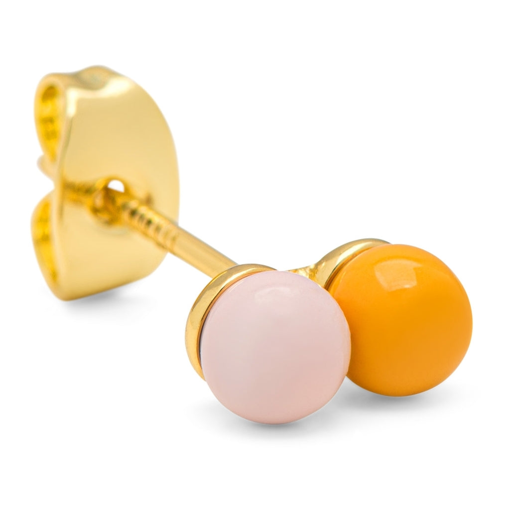 LULU Copenhagen Double Color Ball ørering 1 stk Ear stud, 1 pcs Silk Light Pink - Sunflower