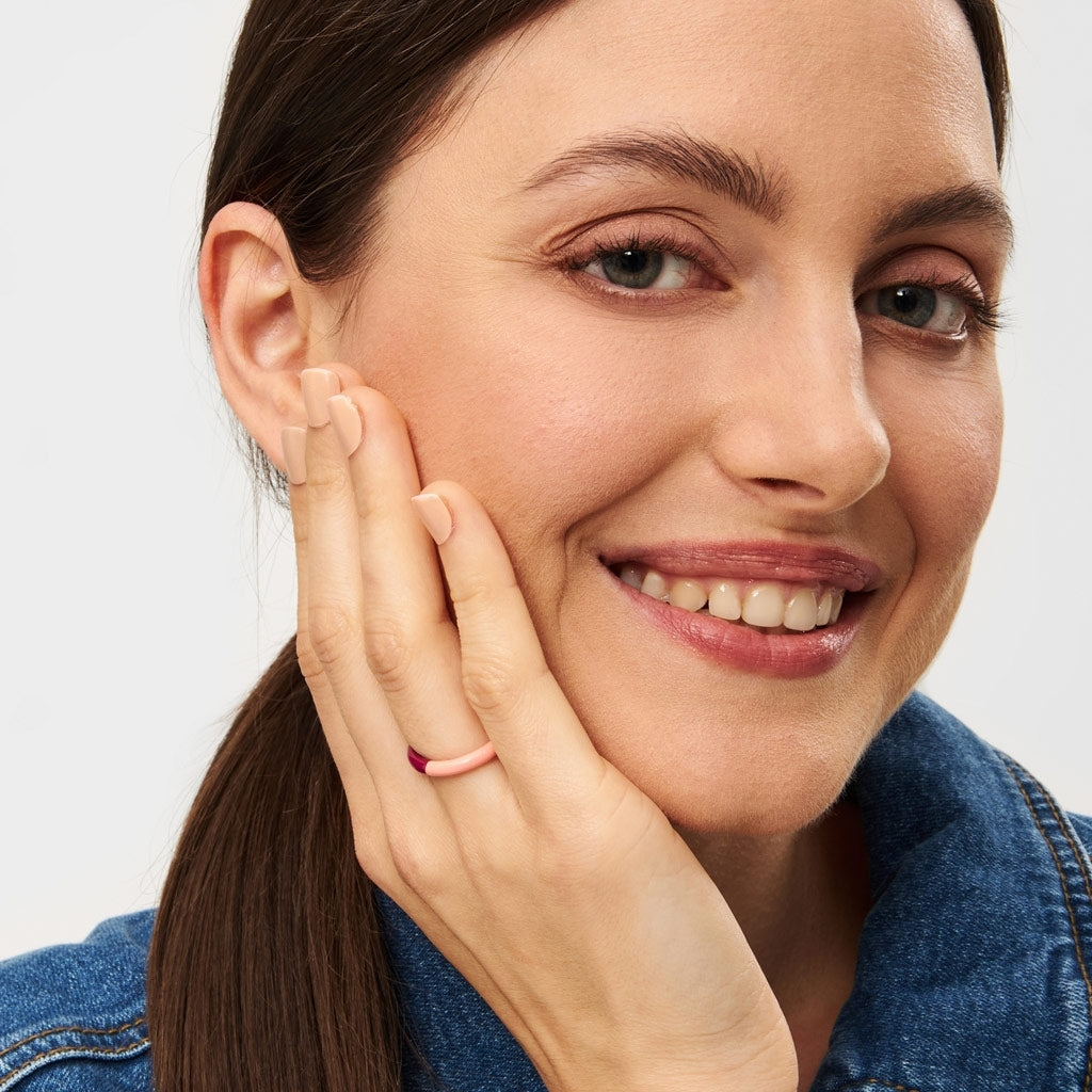 LULU Copenhagen Double Color Ring Rings Burnt Coral - Plum