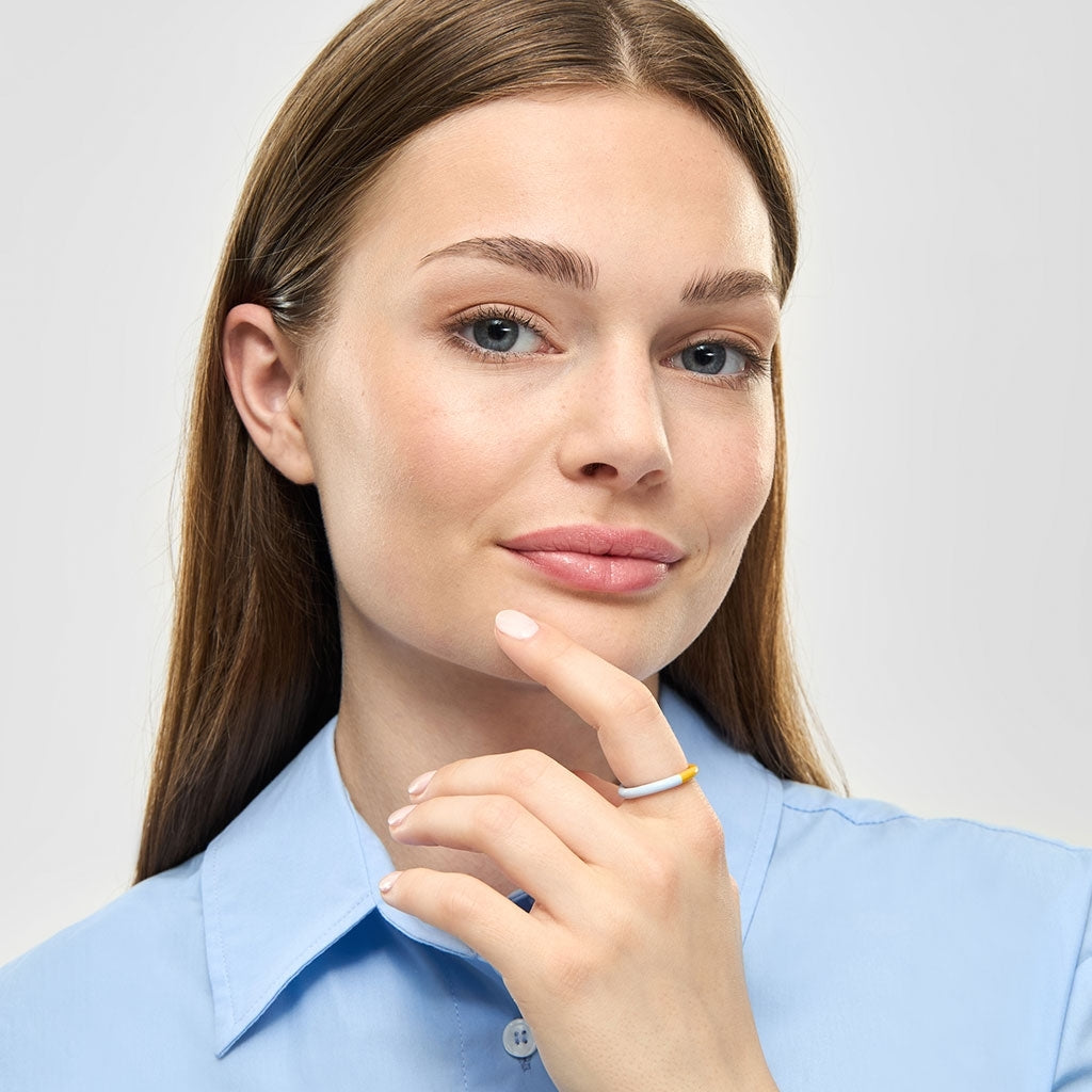 LULU Copenhagen Double Color Ring Rings Skyride Blue/Sunflower