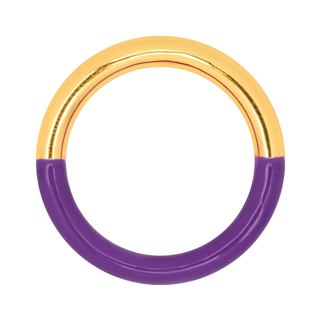 LULU Copenhagen Double Color Ring forgyldt Rings Gold/Deep Purple