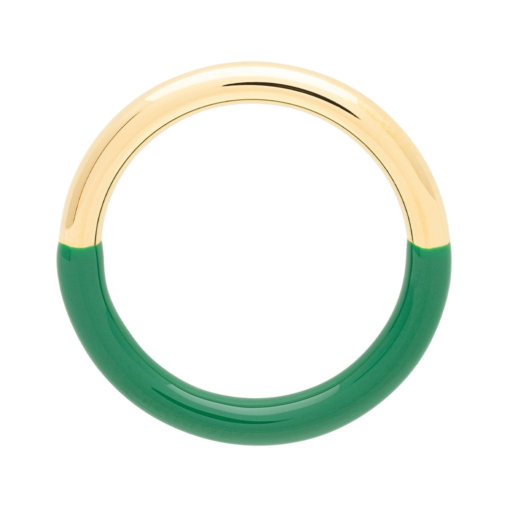 LULU Copenhagen Double Color Ring forgyldt Rings Gold/Green