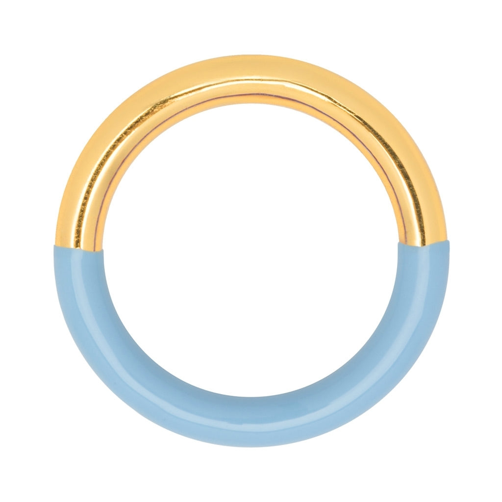 LULU Copenhagen Double Color Ring forgyldt Rings Gold/Light Blue