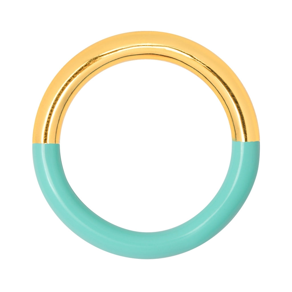 LULU Copenhagen Double Color Ring forgyldt Rings Gold/Mint