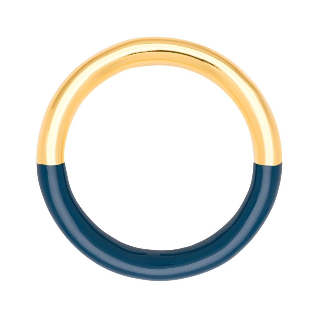 LULU Copenhagen Double Color Ring forgyldt Rings Gold/Retro Dark Blue