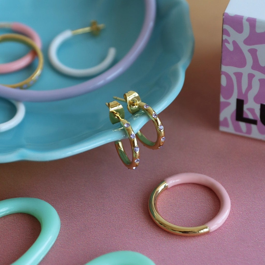 LULU Copenhagen Double Color Ring forgyldt Rings Gold/Silk Light Pink