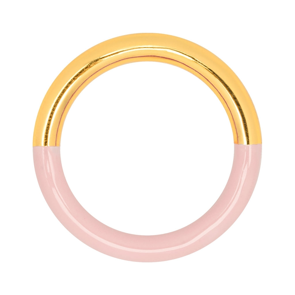 LULU Copenhagen Double Color Ring forgyldt Rings Gold/Silk Light Pink