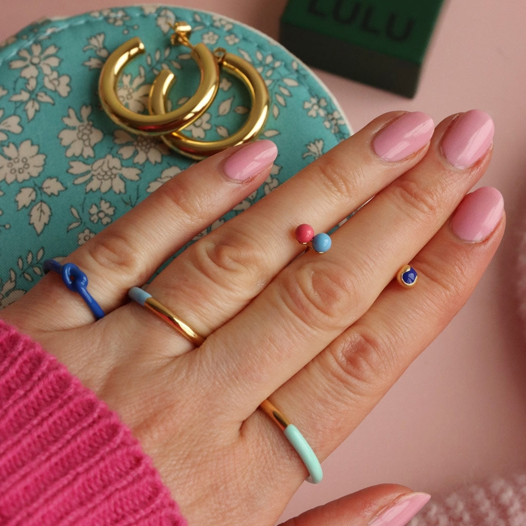 LULU Copenhagen Double Color Ring forgyldt Rings Wild Lime