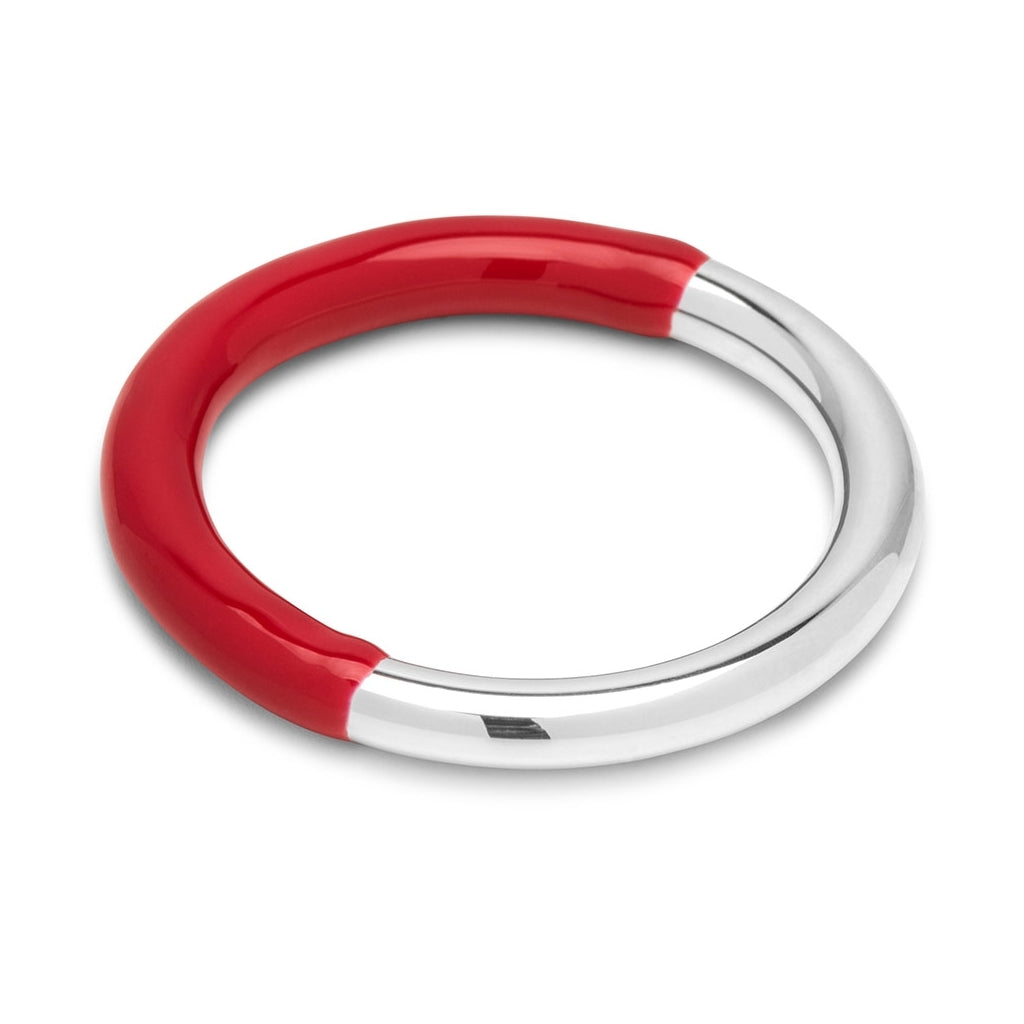 LULU Copenhagen Double Color Ring sølv Rings Silver/Passion Red