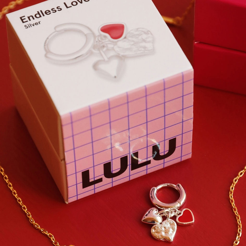LULU Copenhagen Endless Love 1 stk - Forsølvet Ear stud, 1 pcs Passion Red