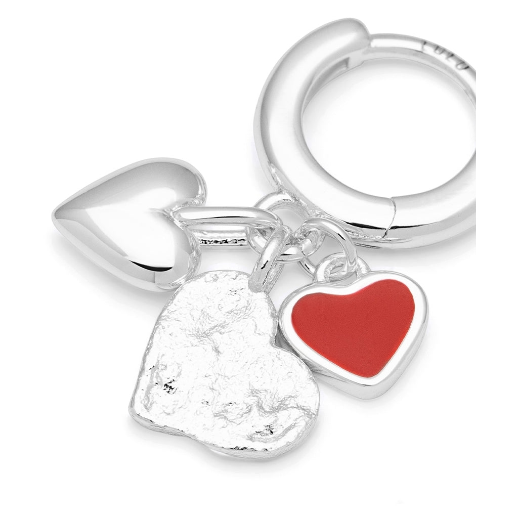 LULU Copenhagen Endless Love 1 stk - Forsølvet Ear stud, 1 pcs Passion Red