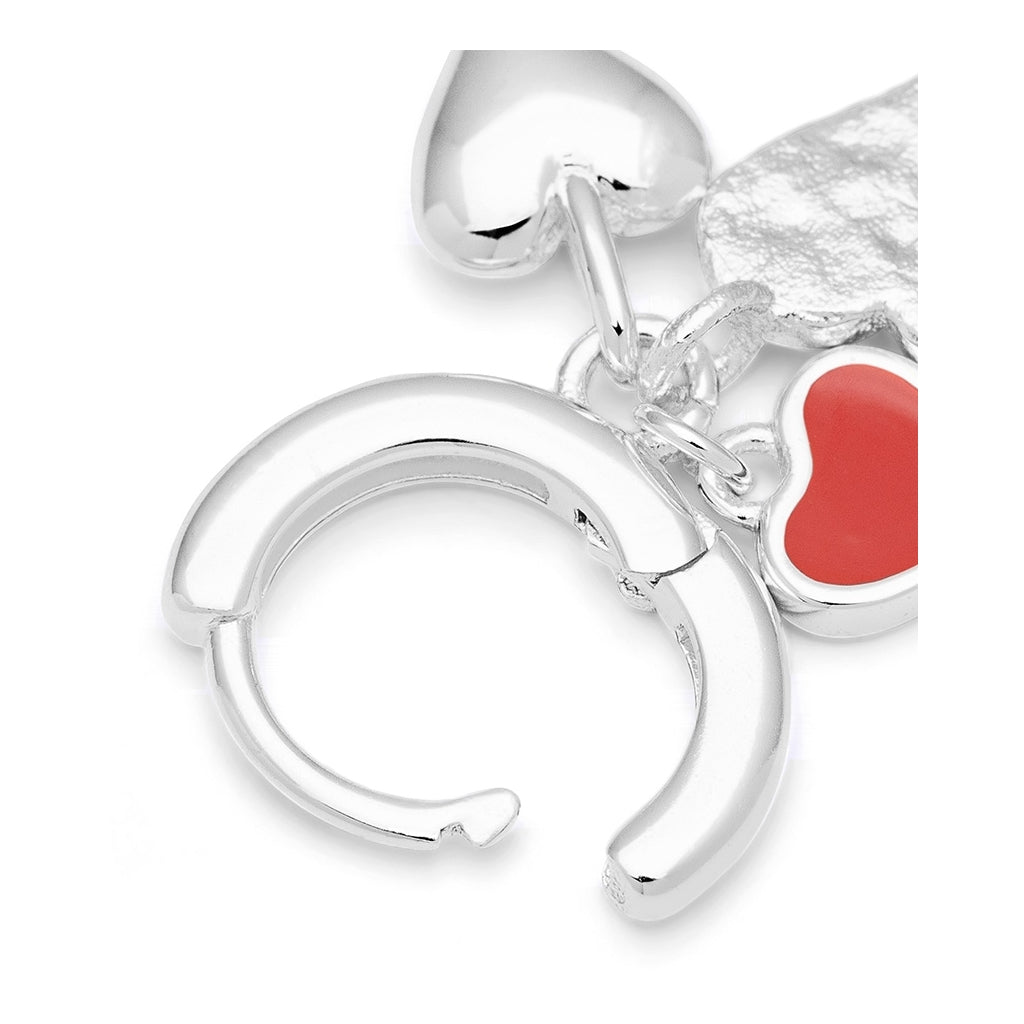 LULU Copenhagen Endless Love 1 stk - Forsølvet Ear stud, 1 pcs Passion Red