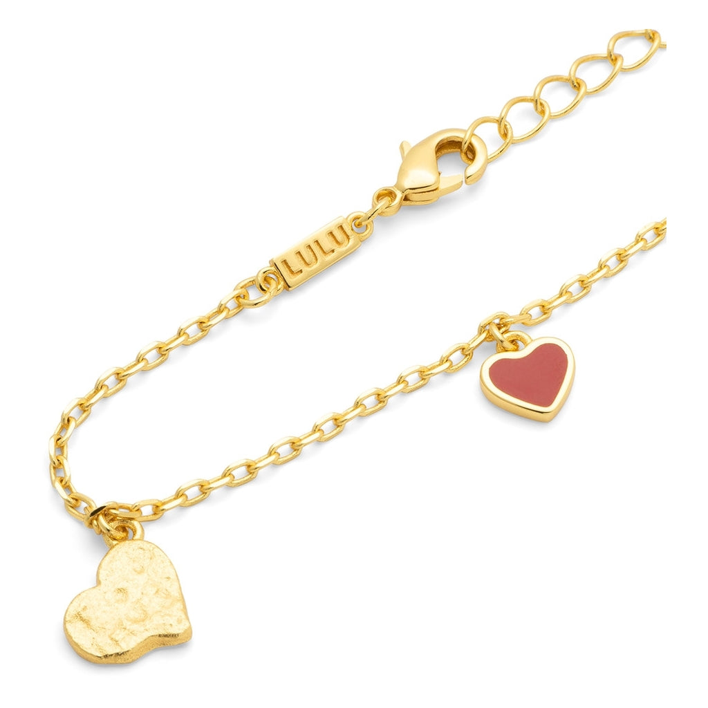 LULU Copenhagen Endless Love Armbånd - Forgyldt Bracelets Passion Red