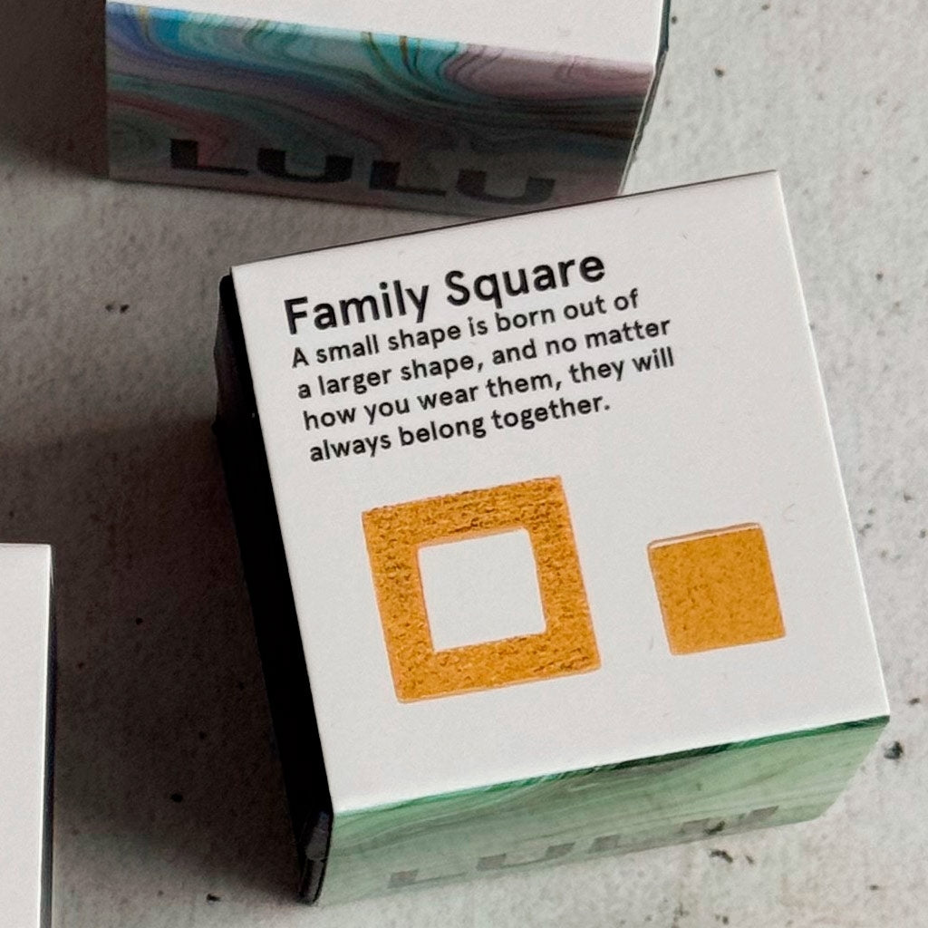 LULU Copenhagen Family Square par børstet Earrings, pairs Forgyldt