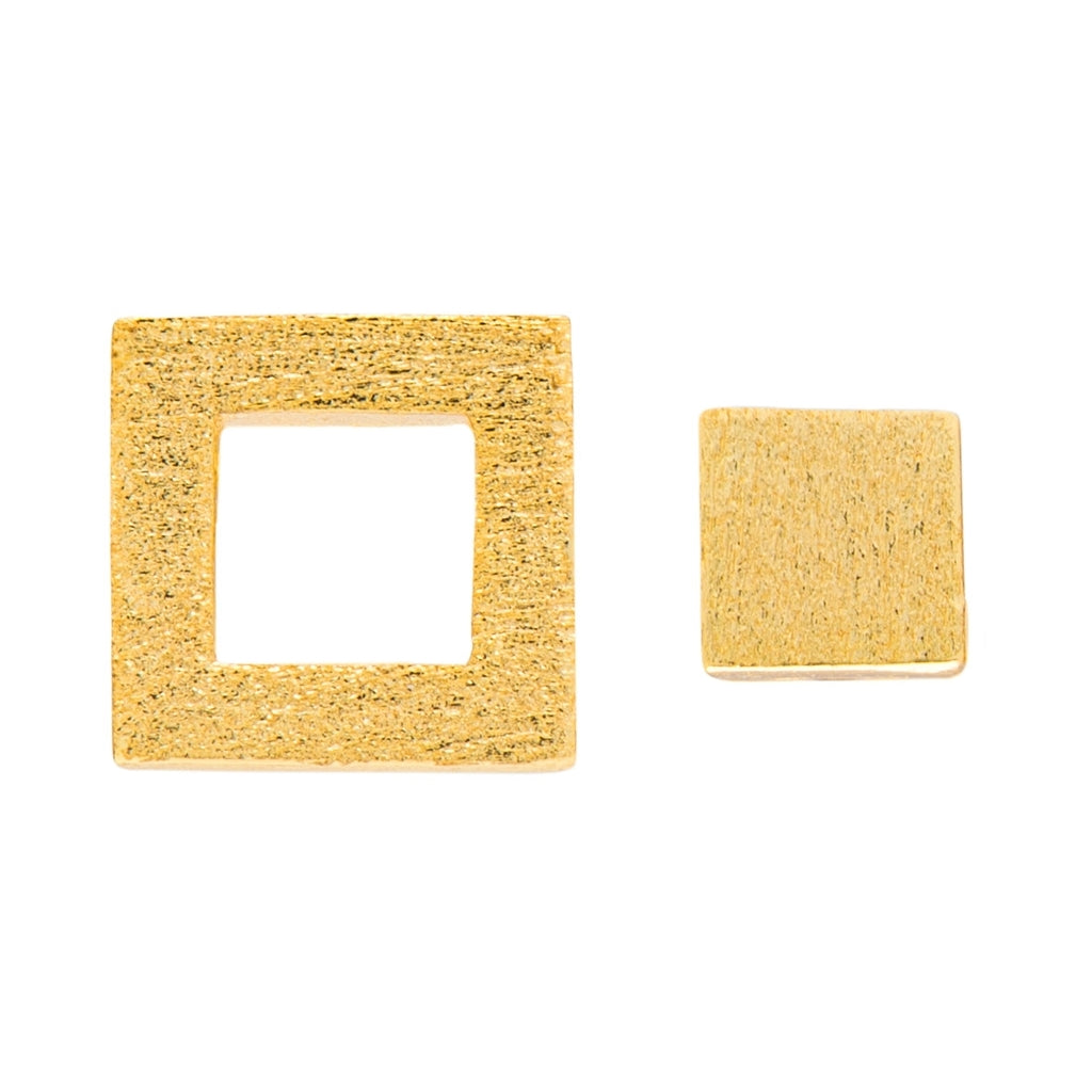 LULU Copenhagen Family Square par børstet Earrings, pairs Forgyldt