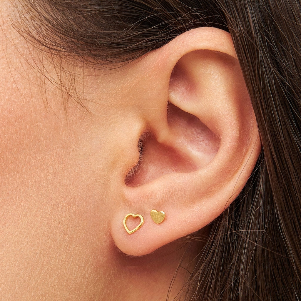 LULU Copenhagen Family Love Øreringe par børstet Earrings, pairs Forgyldt