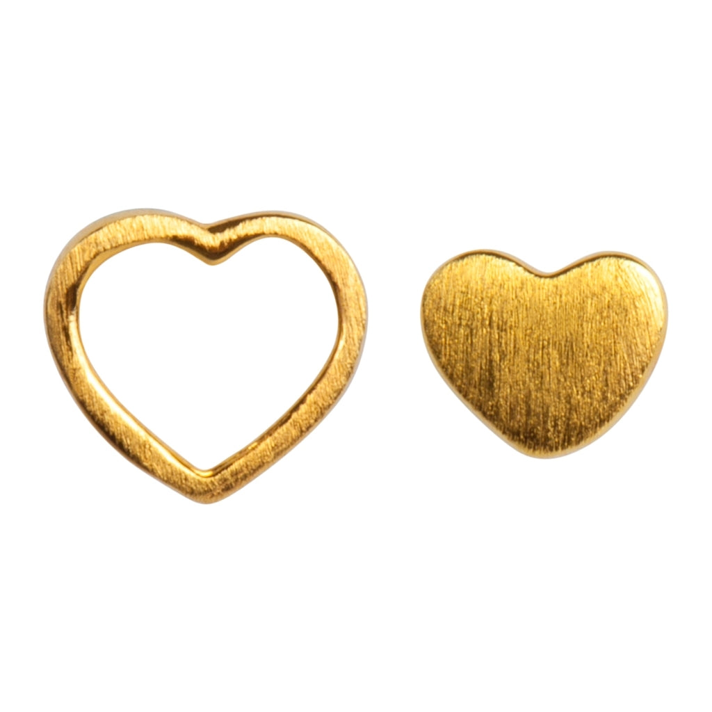 LULU Copenhagen Family Love Øreringe par børstet Earrings, pairs Forgyldt