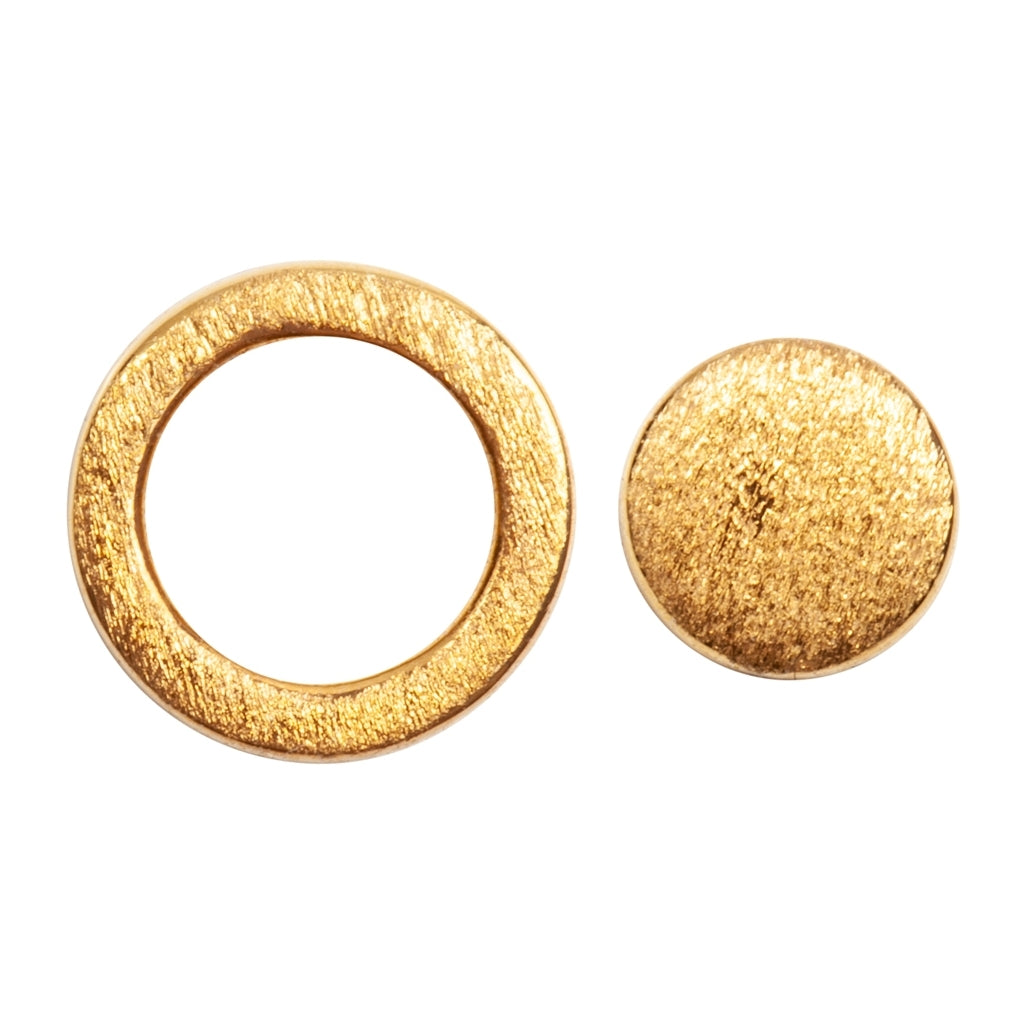 LULU Copenhagen Family Round Øreringe par børstet Earrings, pairs Forgyldt