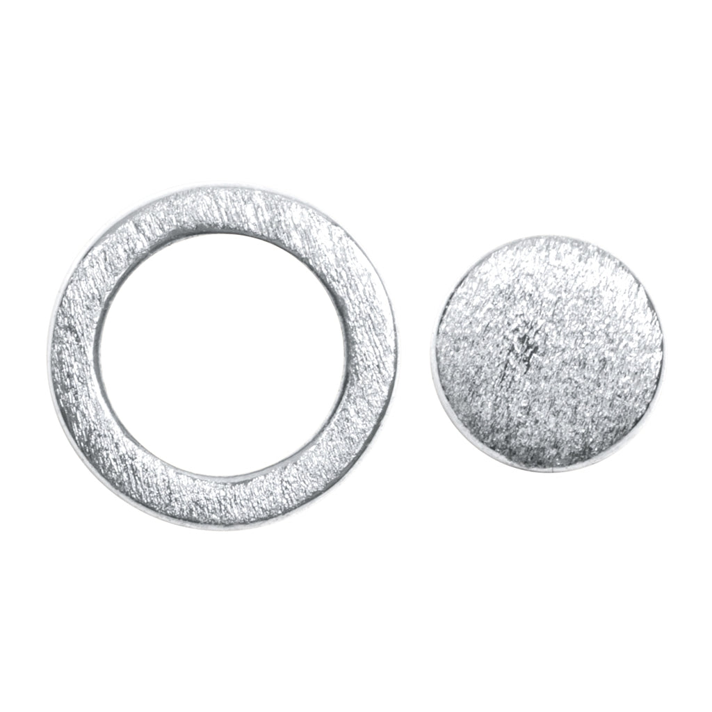 LULU Copenhagen Family Round Øreringe par børstet Earrings, pairs Sølv
