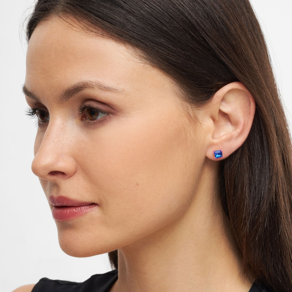 LULU Copenhagen Gala Crystal Bling ørering 1 stk Ear stud, 1 pcs Capri Blue/Pink