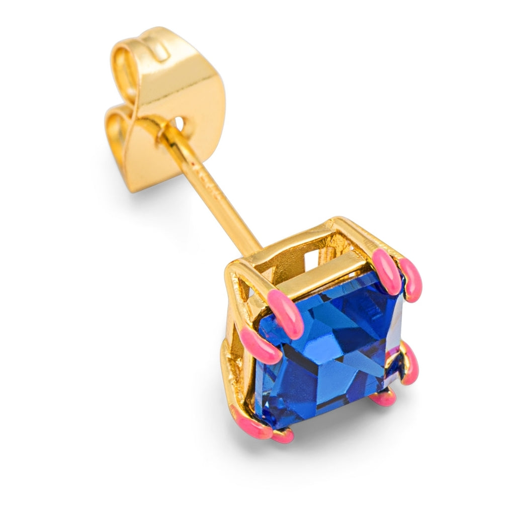 LULU Copenhagen Gala Crystal Bling ørering 1 stk Ear stud, 1 pcs Capri Blue/Pink