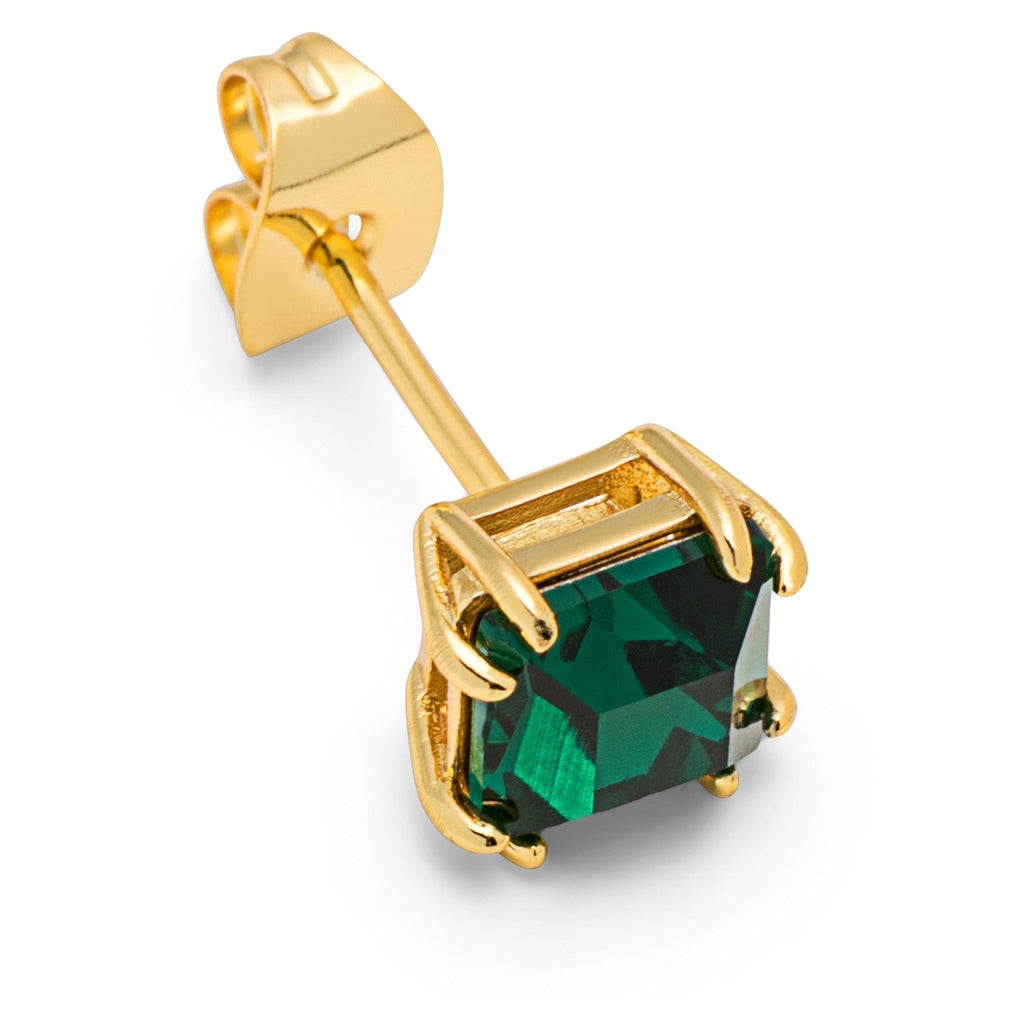 LULU Copenhagen Gala Crystal Bling ørering 1 stk Ear stud, 1 pcs Emerald/Gold Plated