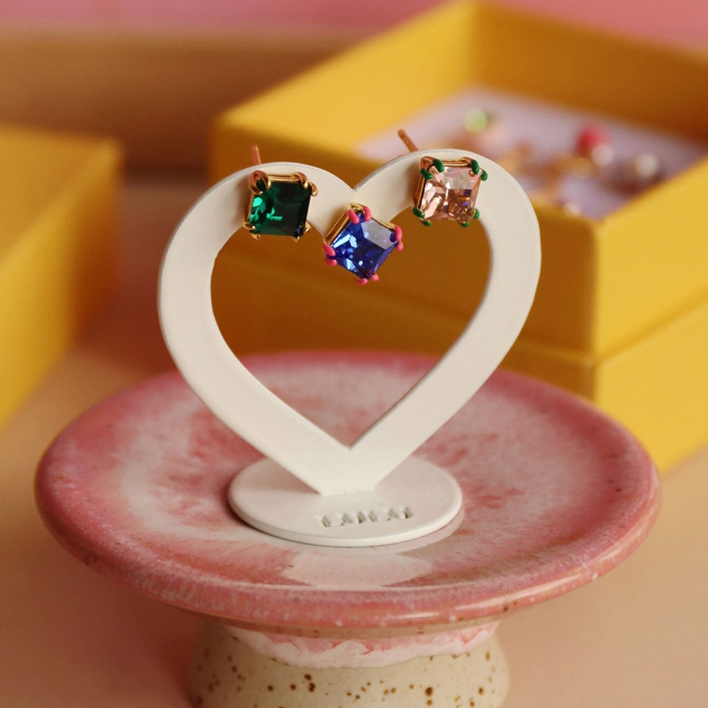 LULU Copenhagen Gala Crystal Bling ørering 1 stk Ear stud, 1 pcs Emerald/Gold Plated