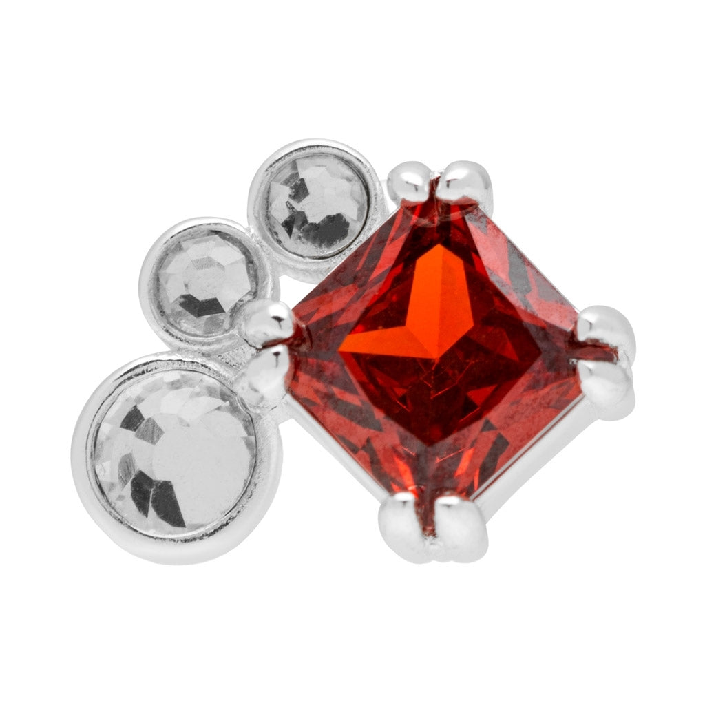 LULU Copenhagen Gala Red Bling Left ørering 1 stk Ear stud, 1 pcs Silver Plated