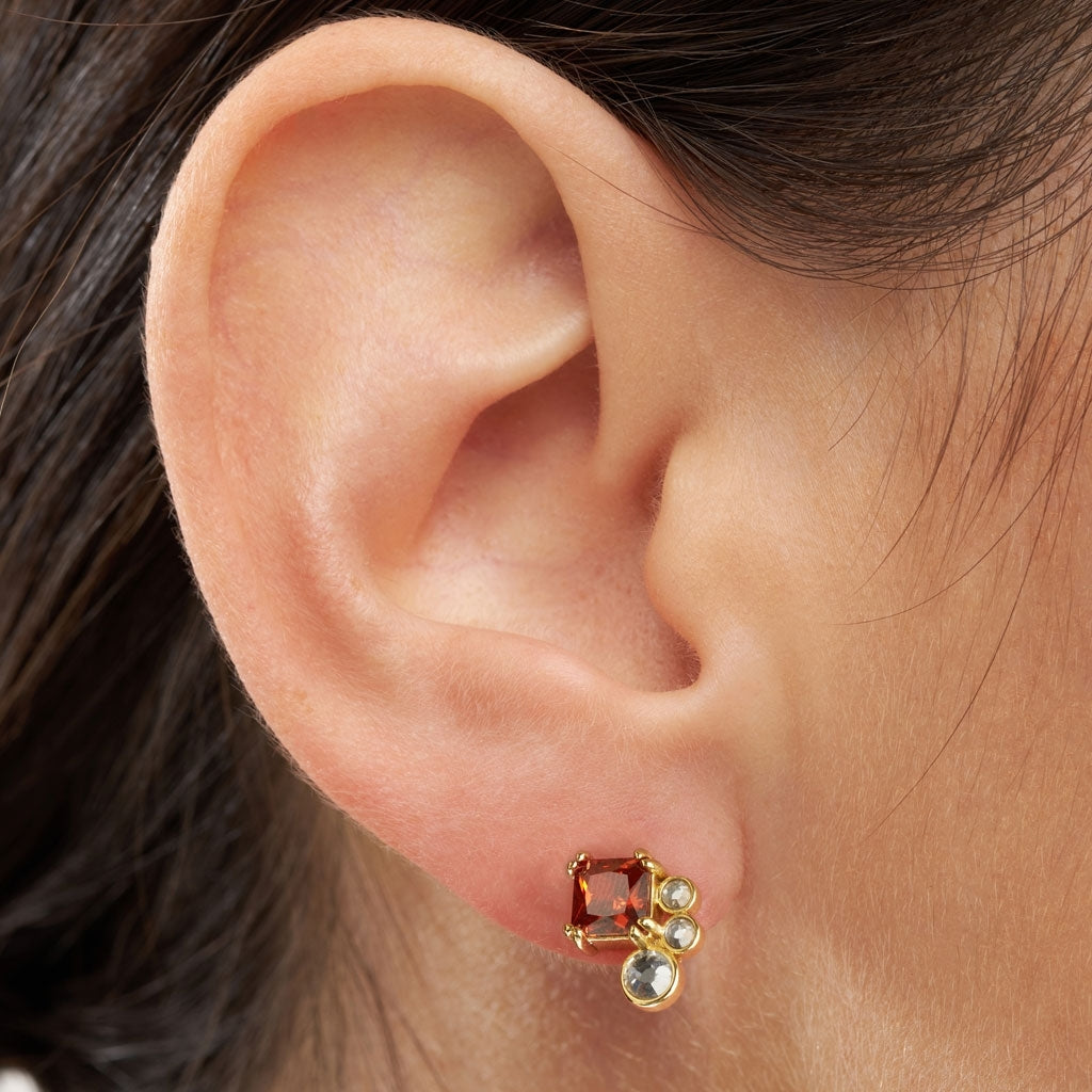 LULU Copenhagen Gala Red Bling Right ørering 1 stk Ear stud, 1 pcs Forgyldt