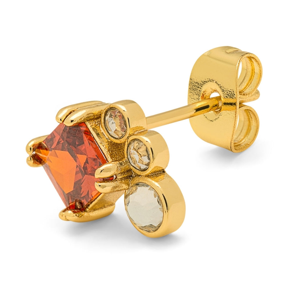 LULU Copenhagen Gala Red Bling Right ørering 1 stk Ear stud, 1 pcs Forgyldt