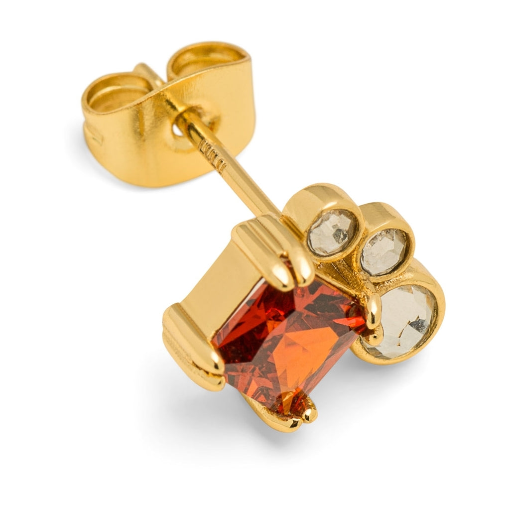 LULU Copenhagen Gala Red Bling Right ørering 1 stk Ear stud, 1 pcs Forgyldt