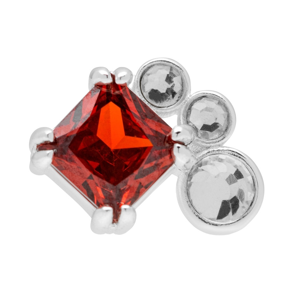 LULU Copenhagen Gala Red Bling Right ørering 1 stk Ear stud, 1 pcs Silver Plated