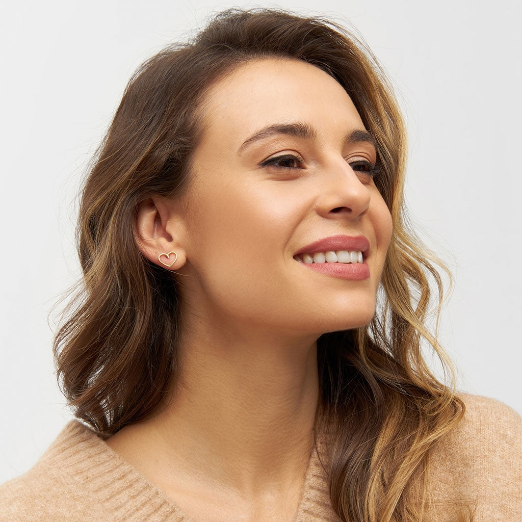 LULU Copenhagen Happy Heart ørering 1 stk Ear stud, 1 pcs Forgyldt