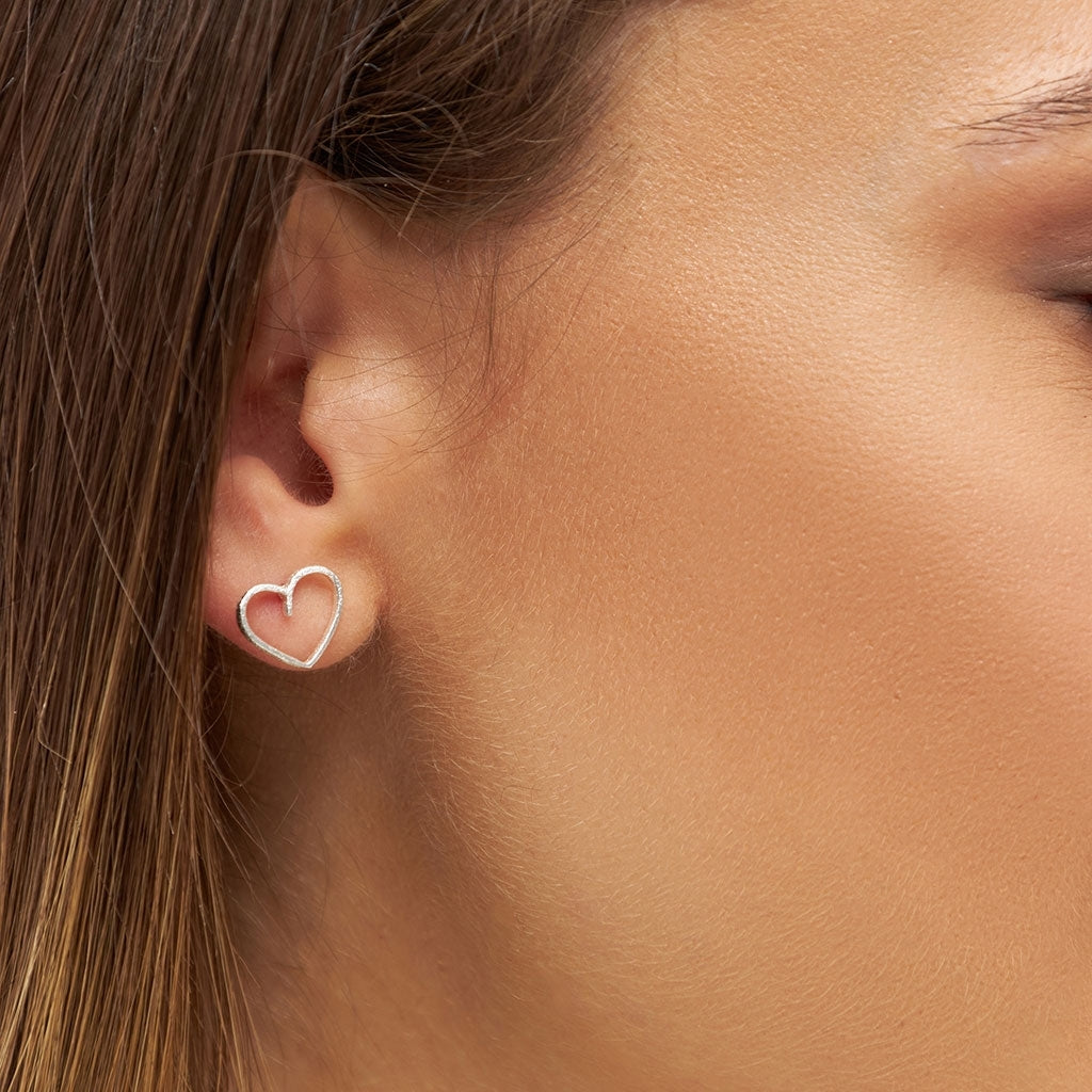 LULU Copenhagen Happy Heart ørering 1 stk Ear stud, 1 pcs Silver Plated