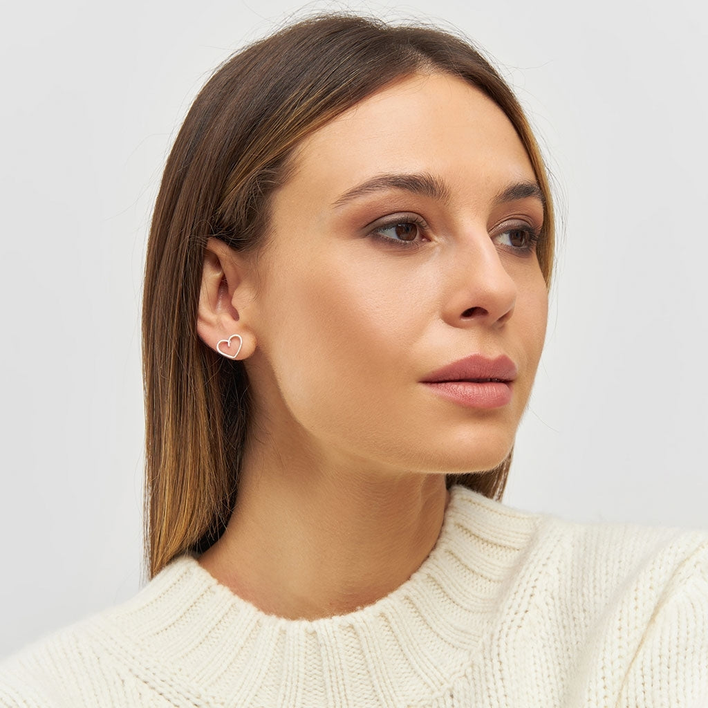 LULU Copenhagen Happy Heart ørering 1 stk Ear stud, 1 pcs Silver Plated