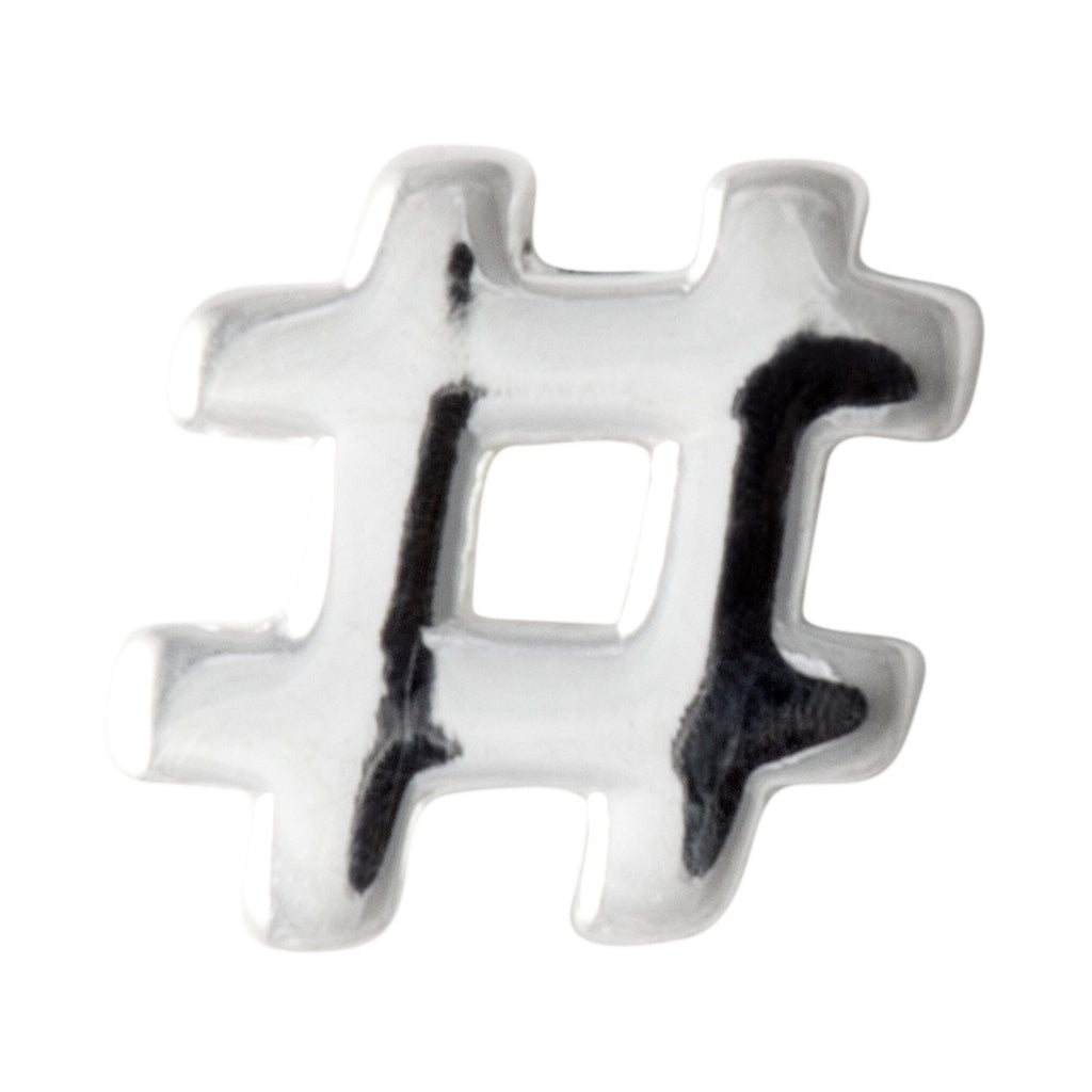 LULU Copenhagen Hashtag ørering 1 stk Ear stud, 1 pcs Sølv