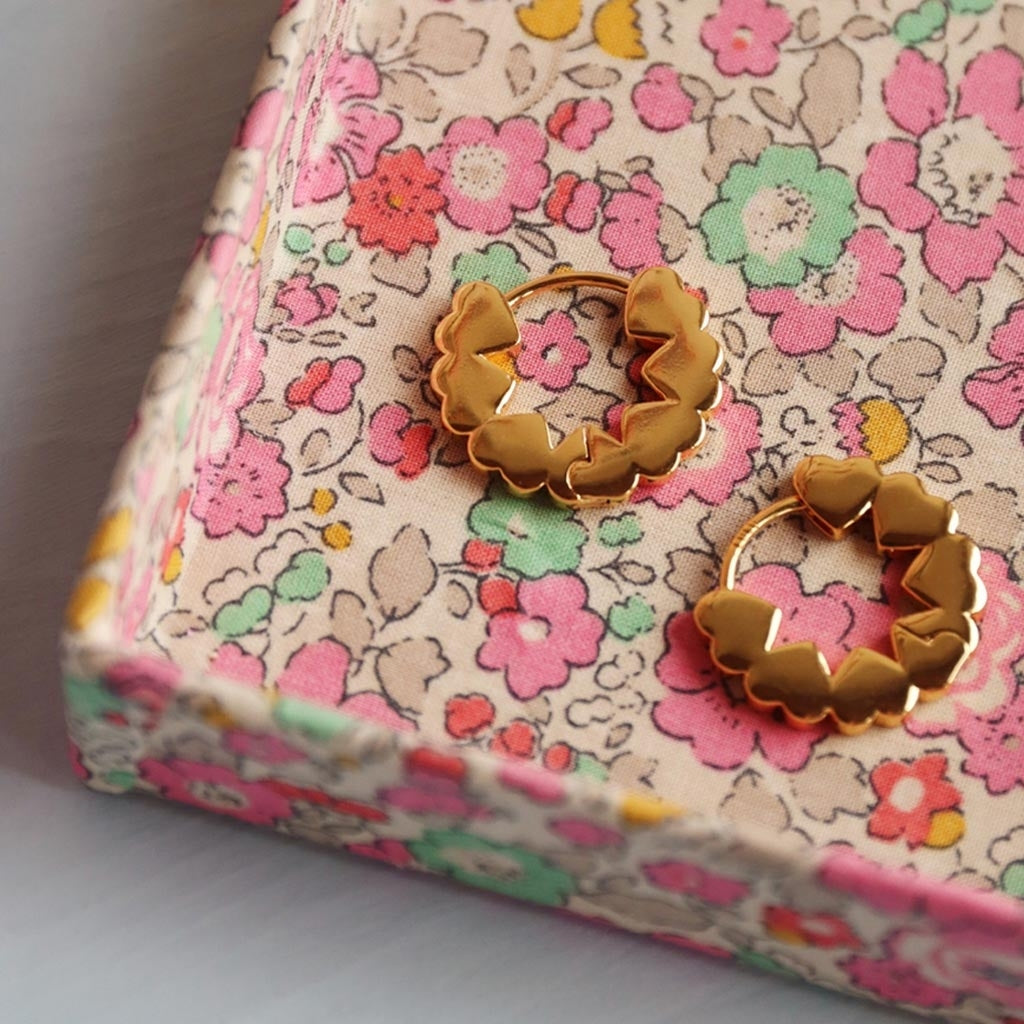 LULU Copenhagen Heart Hoops Sæt Hoops Forgyldt