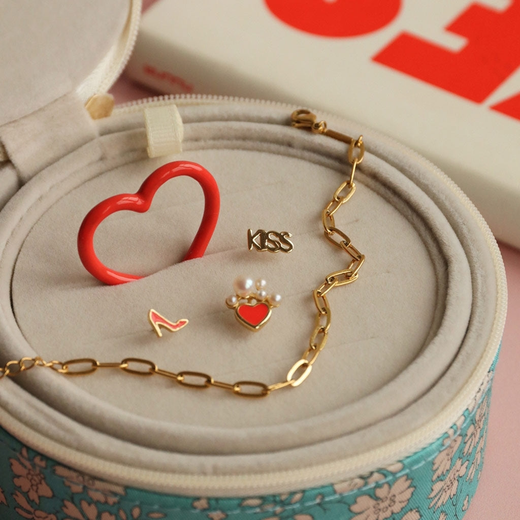 LULU Copenhagen Heart Ring emalje Rings Rød