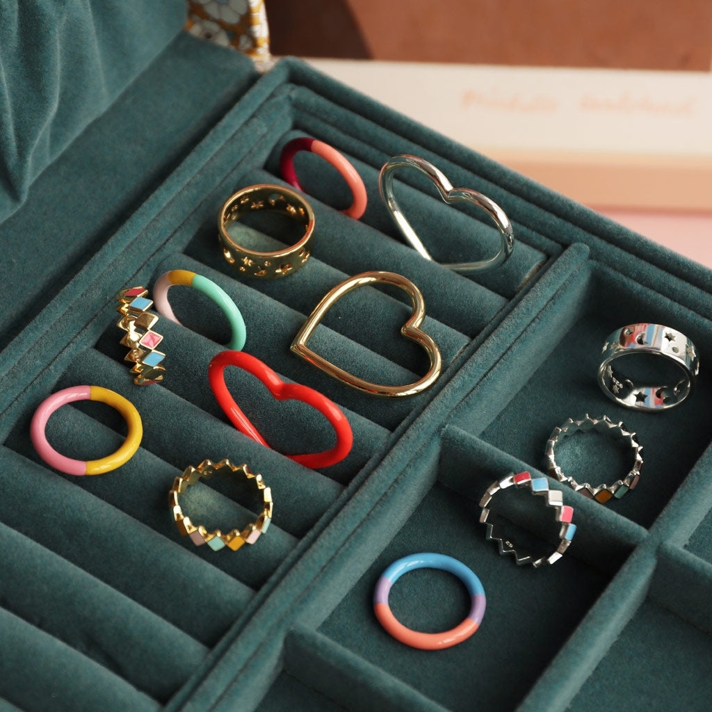 LULU Copenhagen Heart Ring emalje Rings Rød