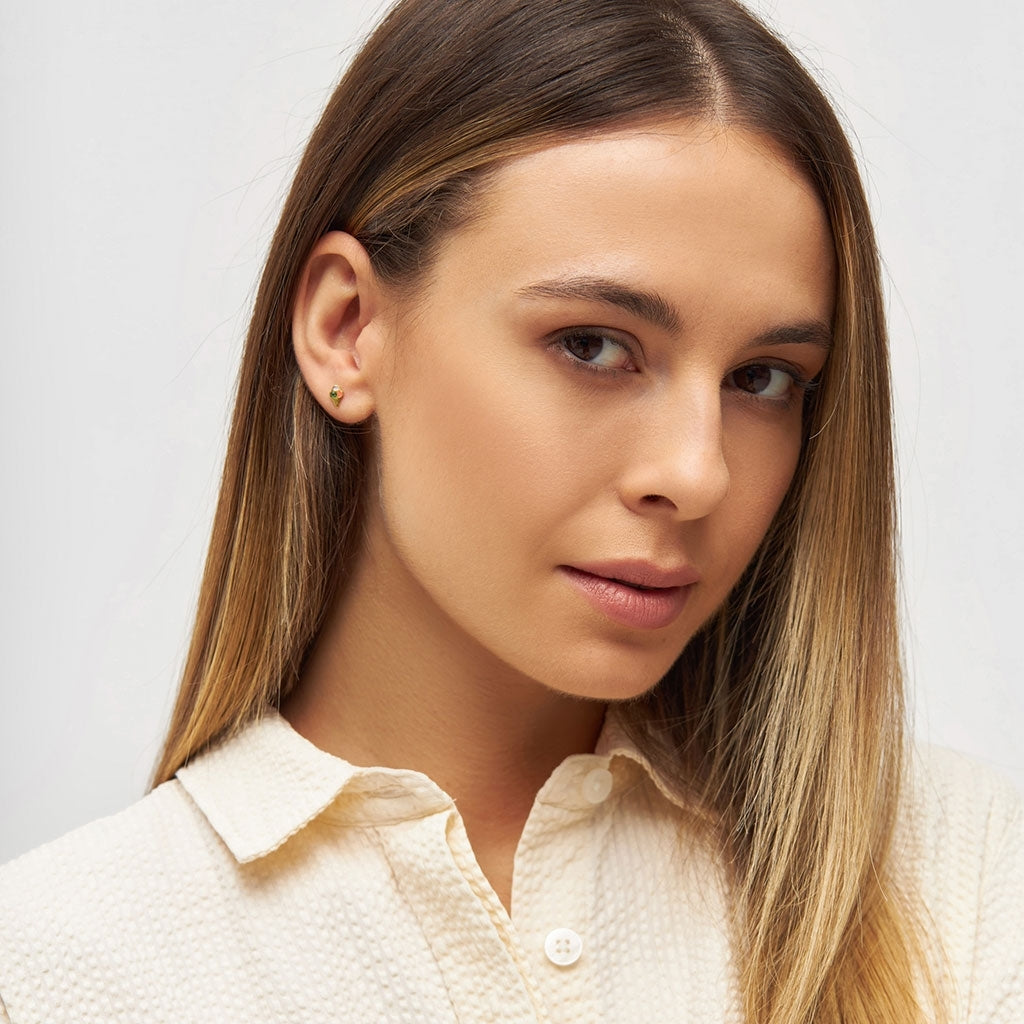 LULU Copenhagen Ice Cone Crystal ørering 1 stk Ear stud, 1 pcs Forgyldt