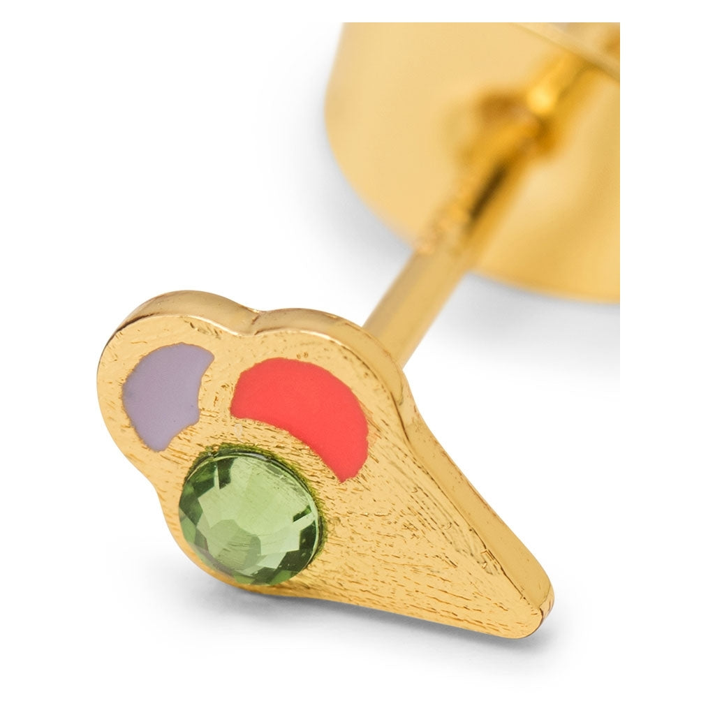 LULU Copenhagen Ice Cone Crystal ørering 1 stk Ear stud, 1 pcs Forgyldt