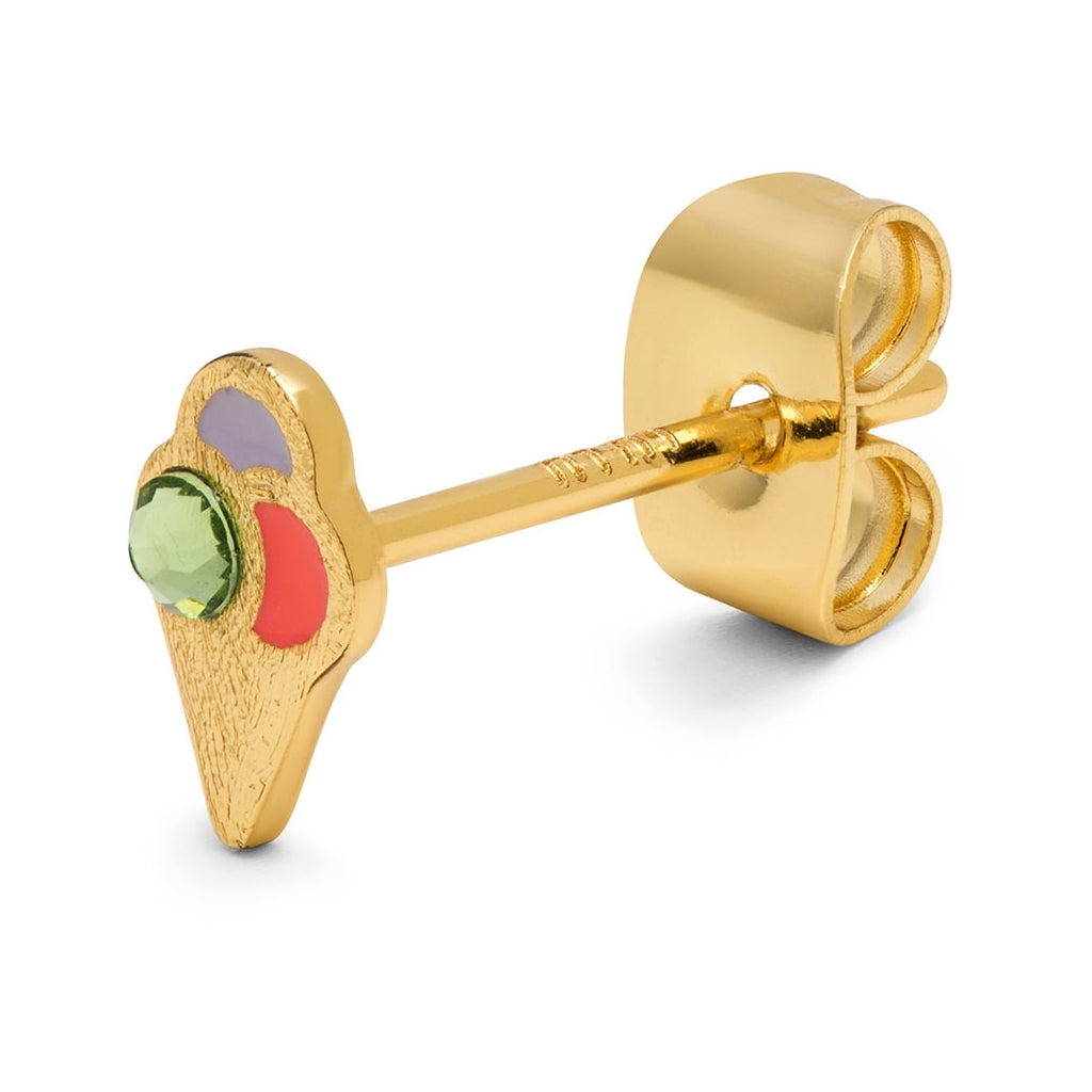 LULU Copenhagen Ice Cone Crystal ørering 1 stk Ear stud, 1 pcs Forgyldt