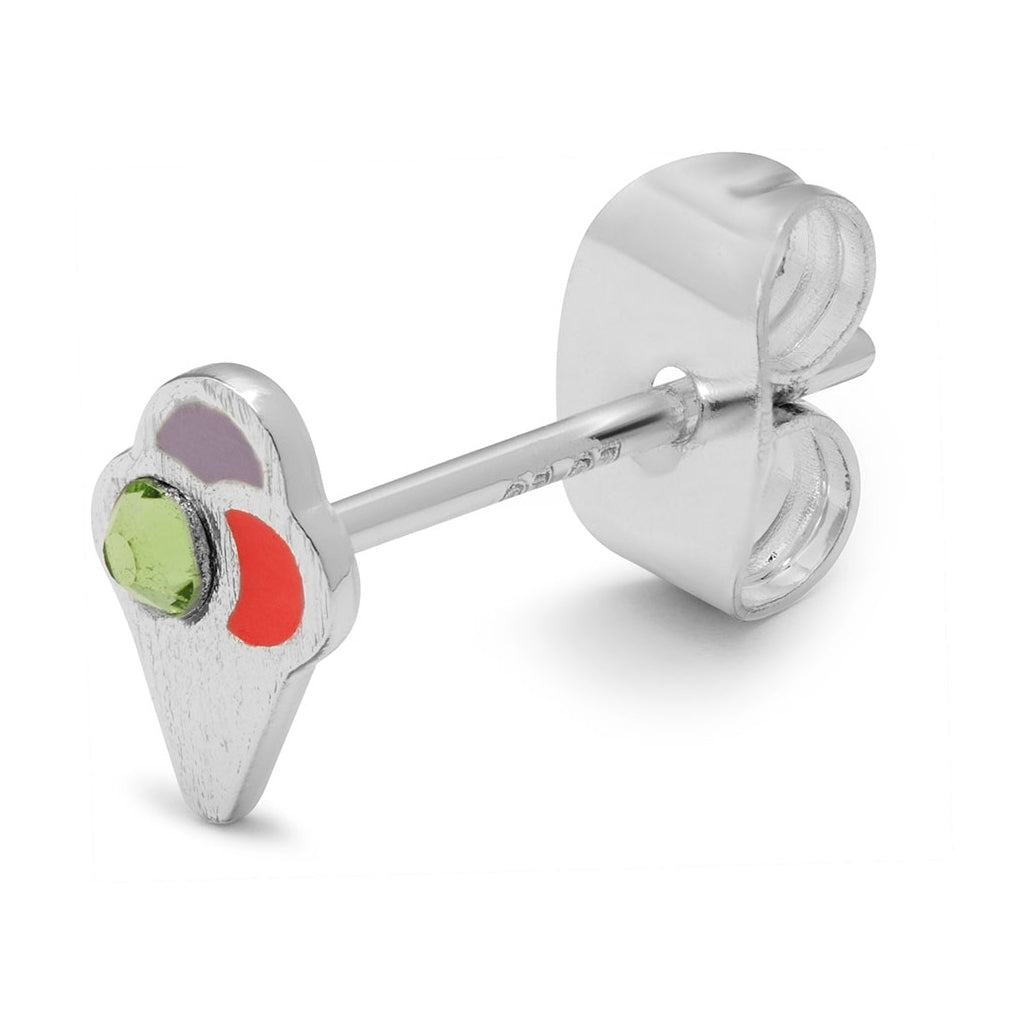LULU Copenhagen Ice Cone Crystal ørering 1 stk Ear stud, 1 pcs Silver Plated