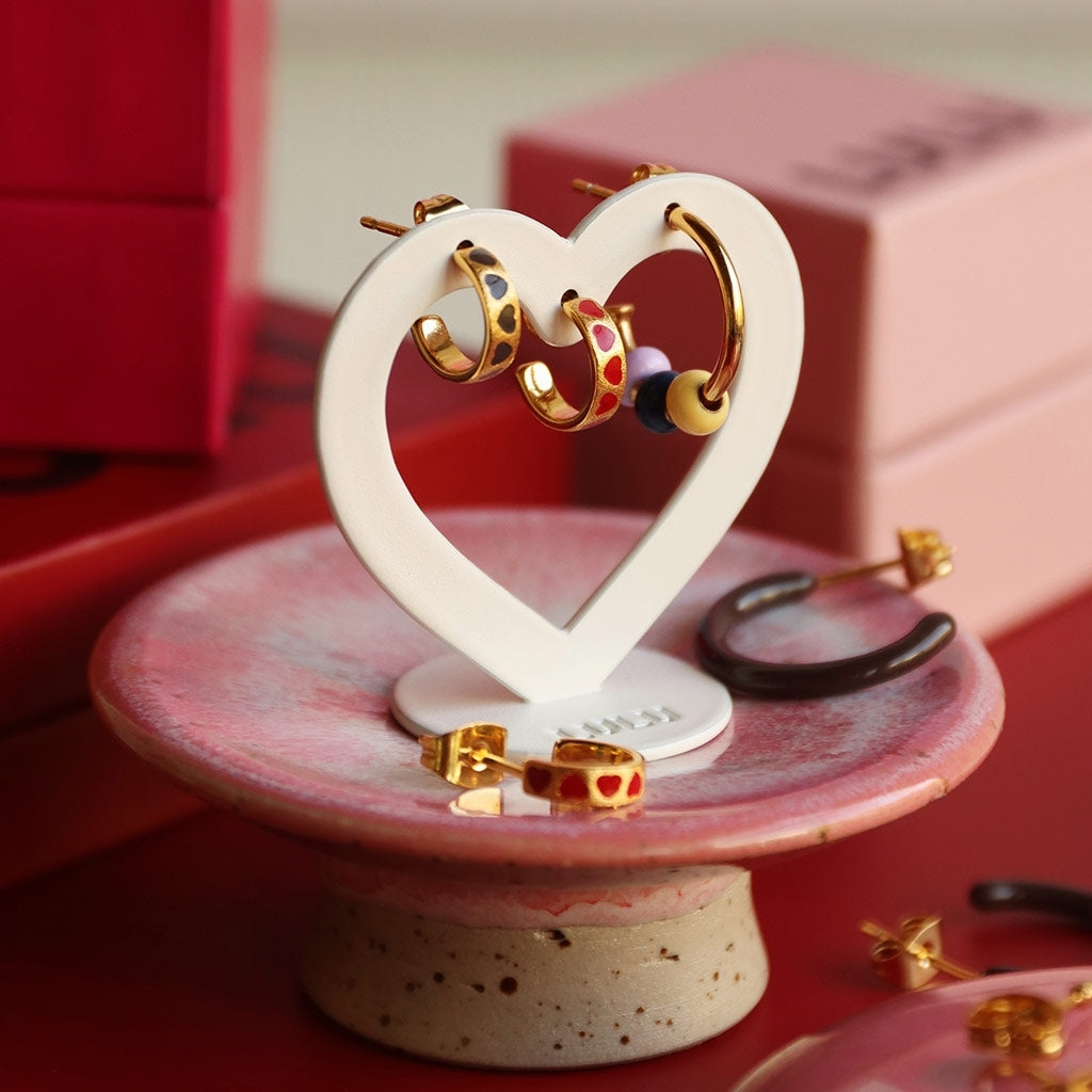 LULU Copenhagen Love Repeat hoops par - Forgyldt Hoops Passion Red