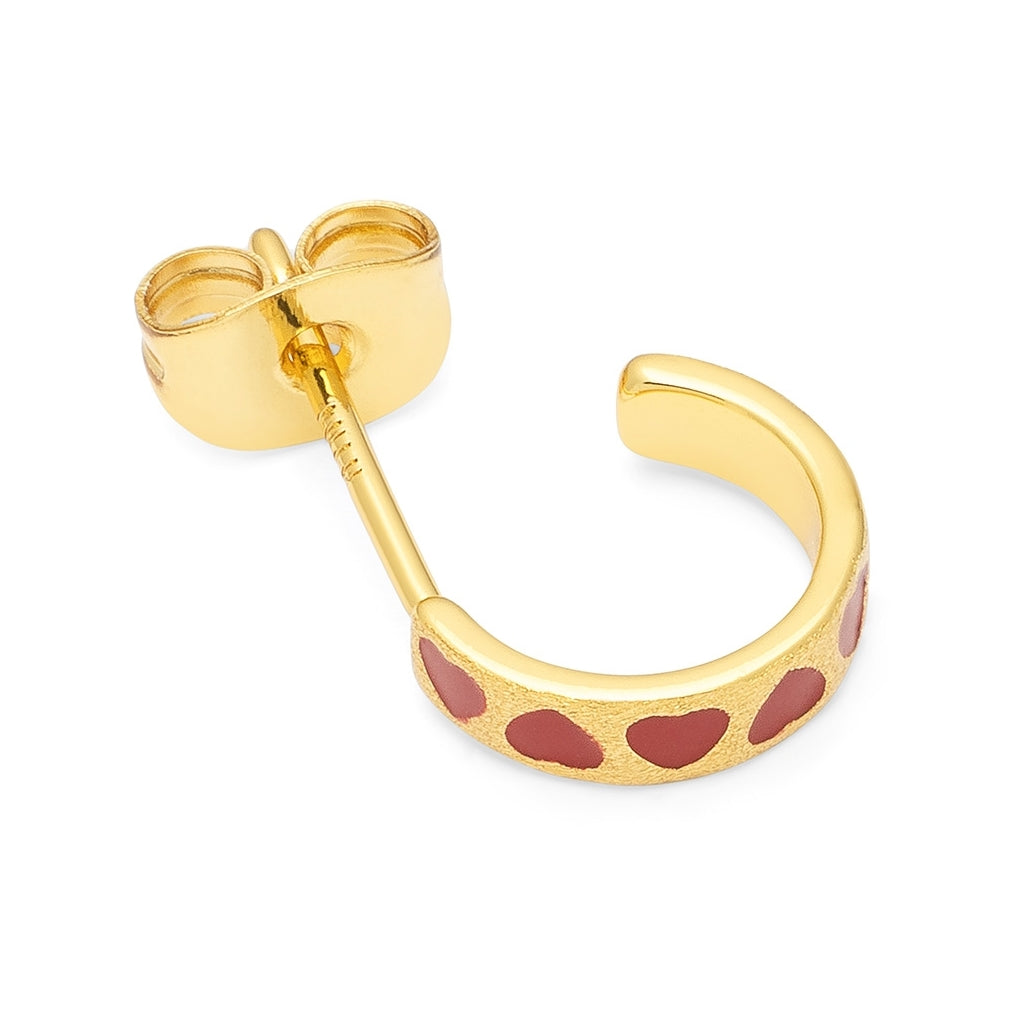 LULU Copenhagen Love Repeat hoops par - Forgyldt Hoops Passion Red