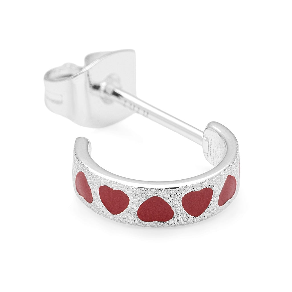 LULU Copenhagen Love Repeat hoops par - Forsølvet Hoops Passion Red
