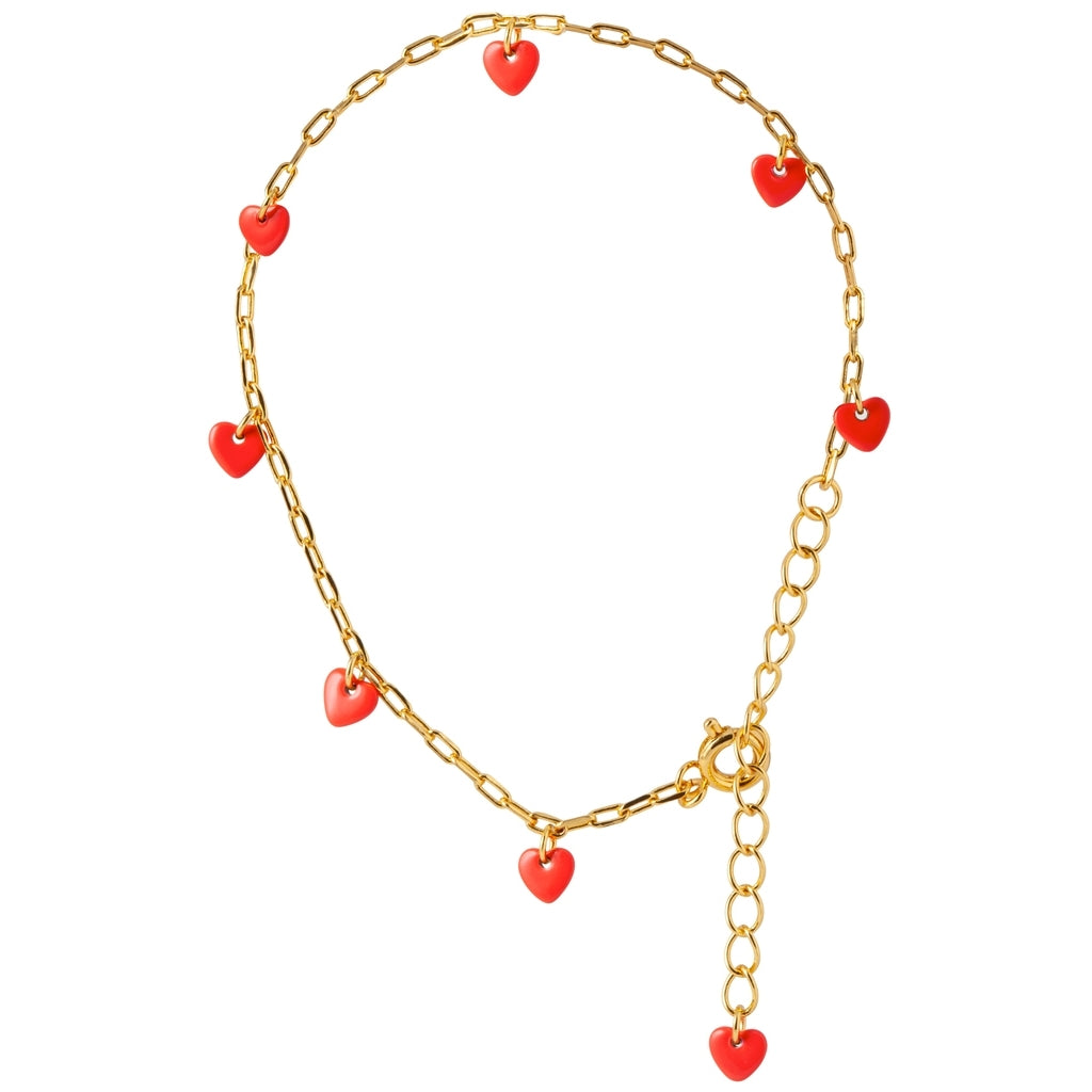 LULU Copenhagen Love U Armbånd forgyldt Bracelets Rød