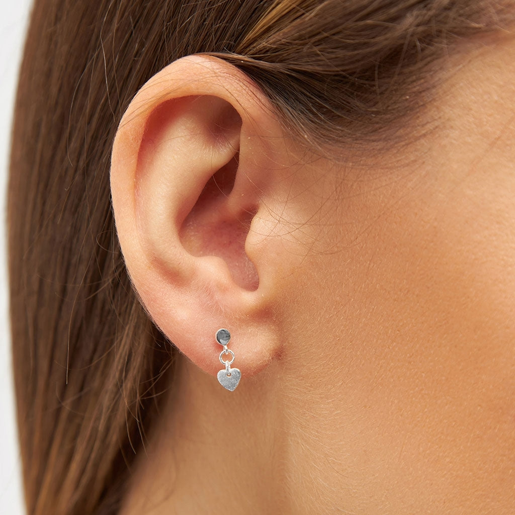 LULU Copenhagen Love U Dangling ørering 1 stk Ear stud, 1 pcs Silver Plated